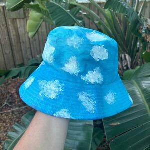 Blue Clouds Bucket Hat Hand Painted One Size